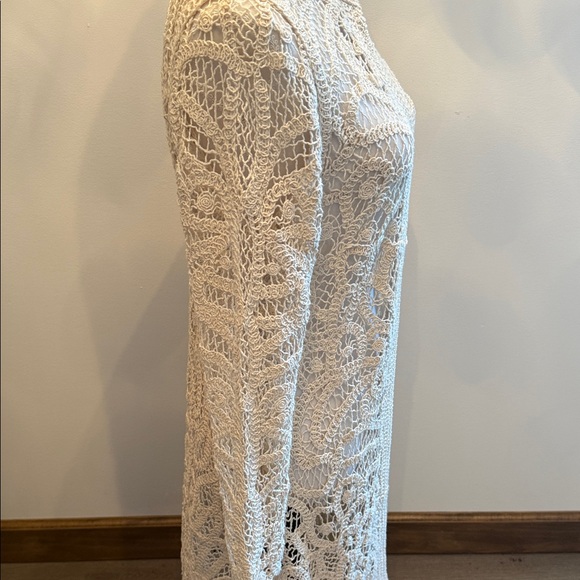 Zara Cream Lace Long Cardigan - Picture 3 of 6